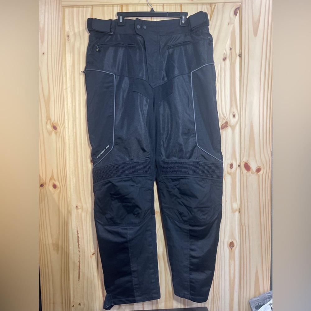 FirstGear Pants Mens 40T Motorcycle Over Hypertex Black Full Leg Zip 40x33